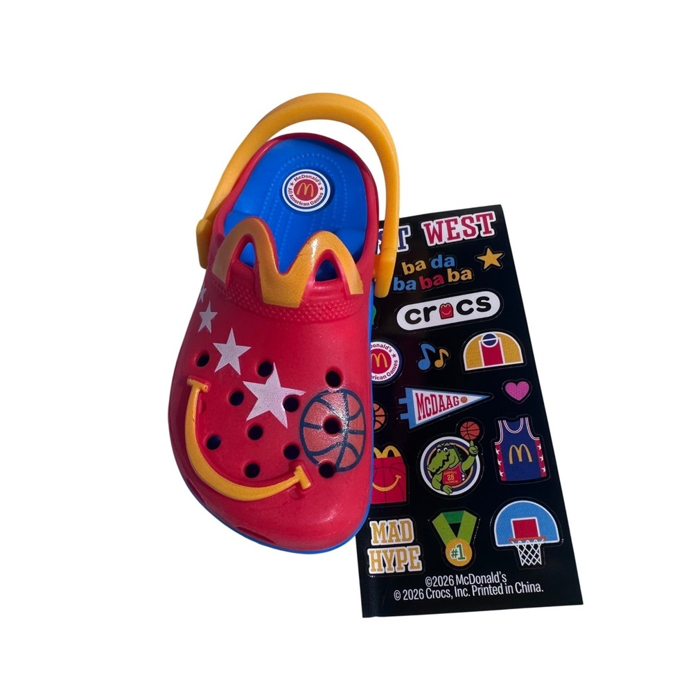 McDonalds Crocs Happy Meal Toy Keychain Unisex OS Red 5-Star Athlete Basketball‎